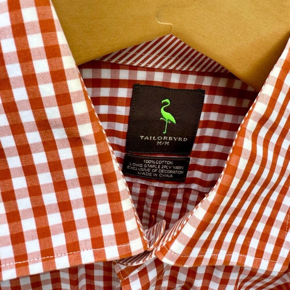 Tailorbyrd Dress Shirt - Burnt Orange Gingham